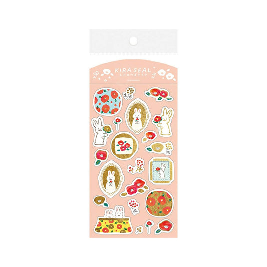 Furukawa Sticker Sheet Notes Wa - Life 2024 Winter Limited - Camellia and Rabbit - Sticker Sheets