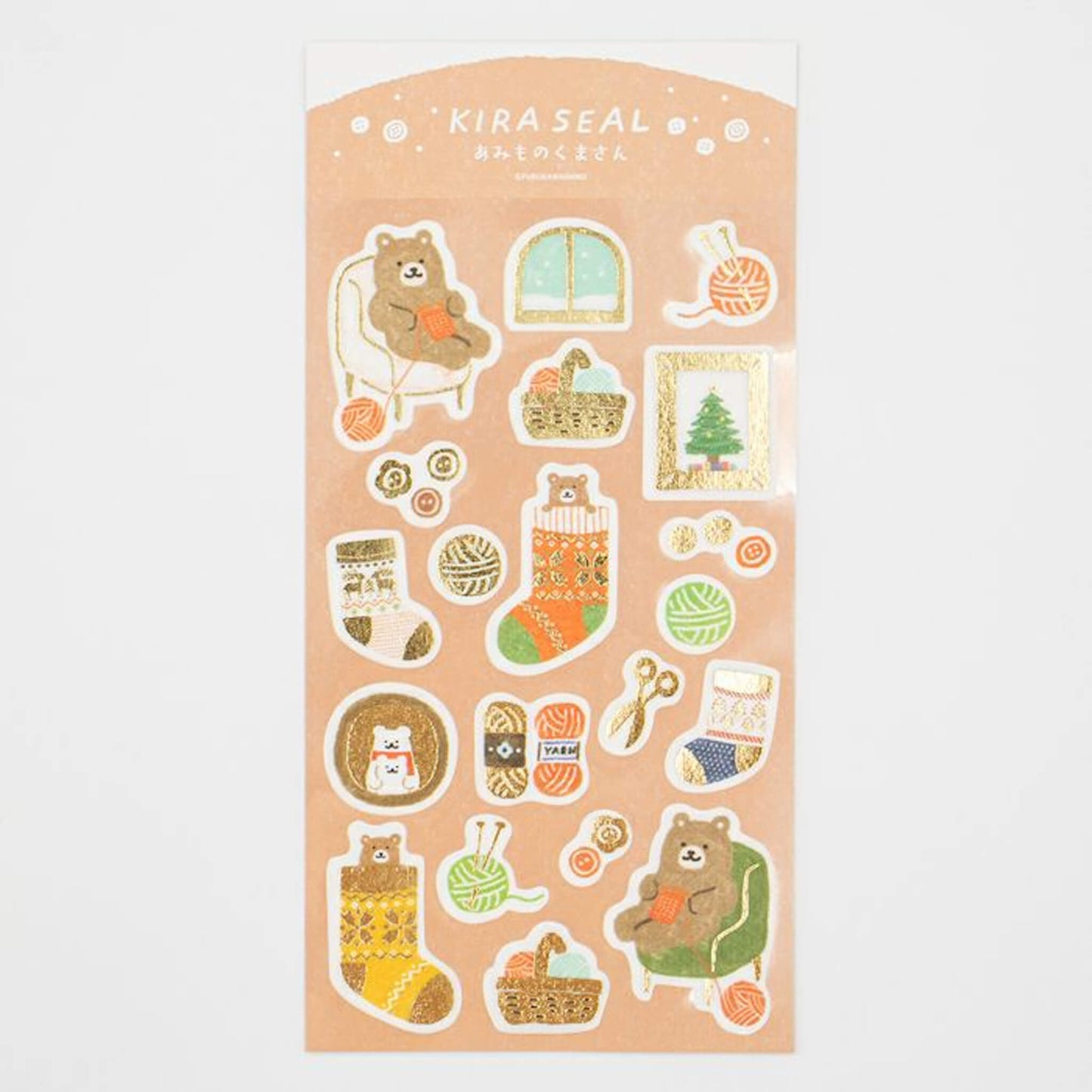 Furukawa Sticker Sheet Notes Wa - Life 2024 Winter Limited - Knitting Bear - Sticker Sheets