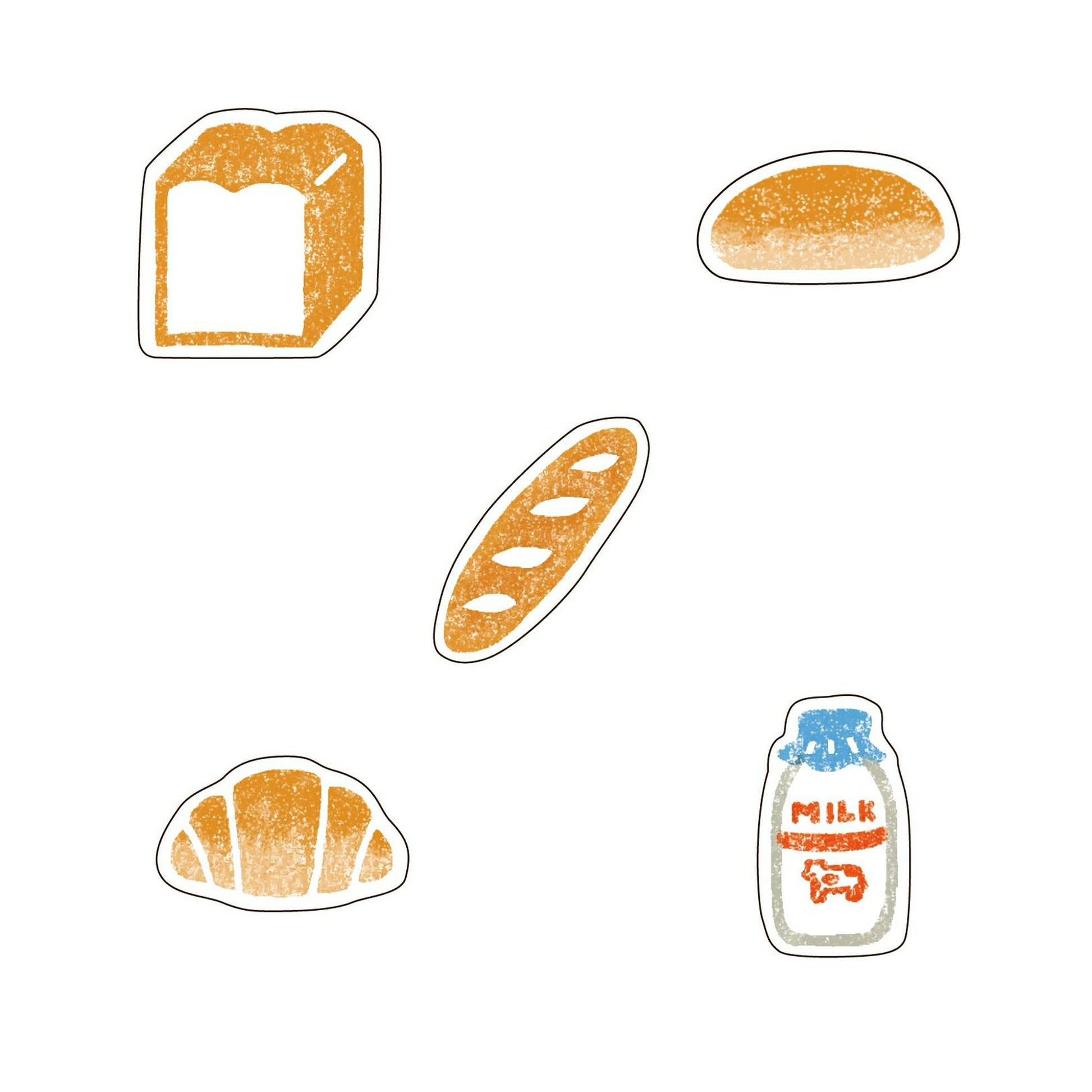 Furukawa Washi Sticker - Bread - Flake Stickers