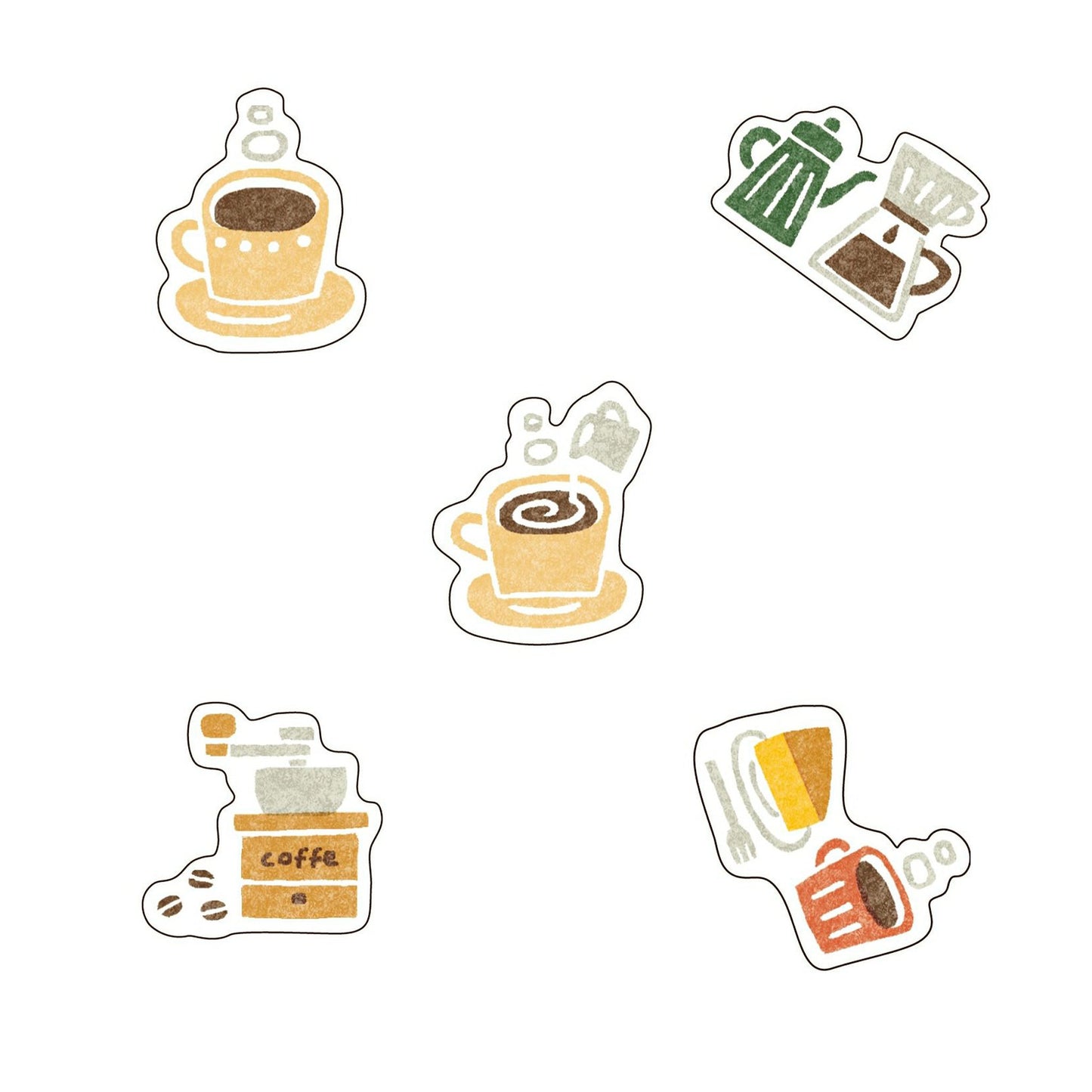 Furukawa Washi Sticker - Coffee - Flake Stickers