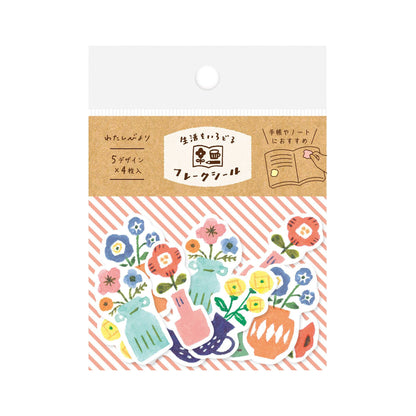 Furukawa Washi Sticker - Vase - Flake Stickers