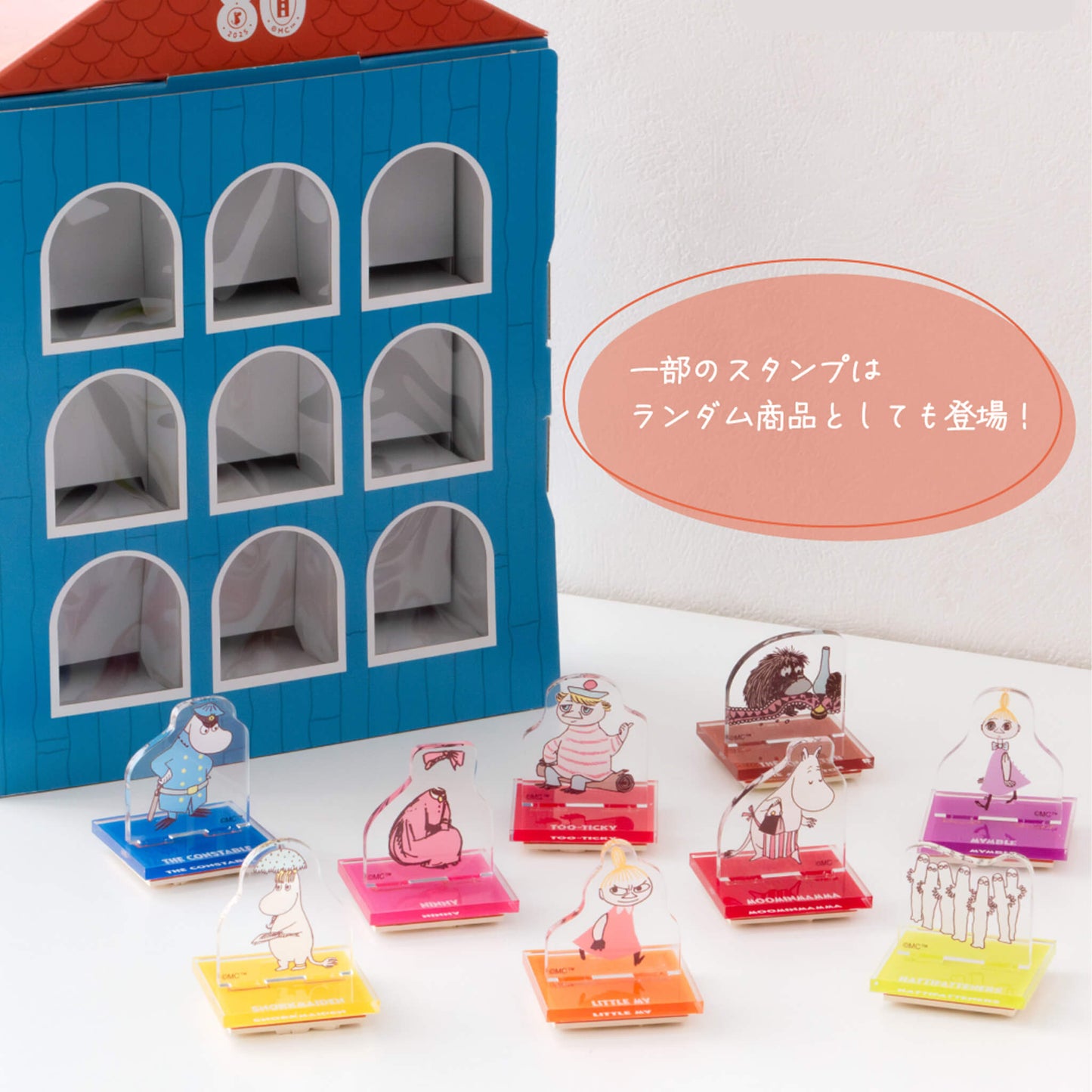 Futaba Moomin 80th Anniversary Acrylic Stand Stamp Collection BOX 2 - Rubber Stamps