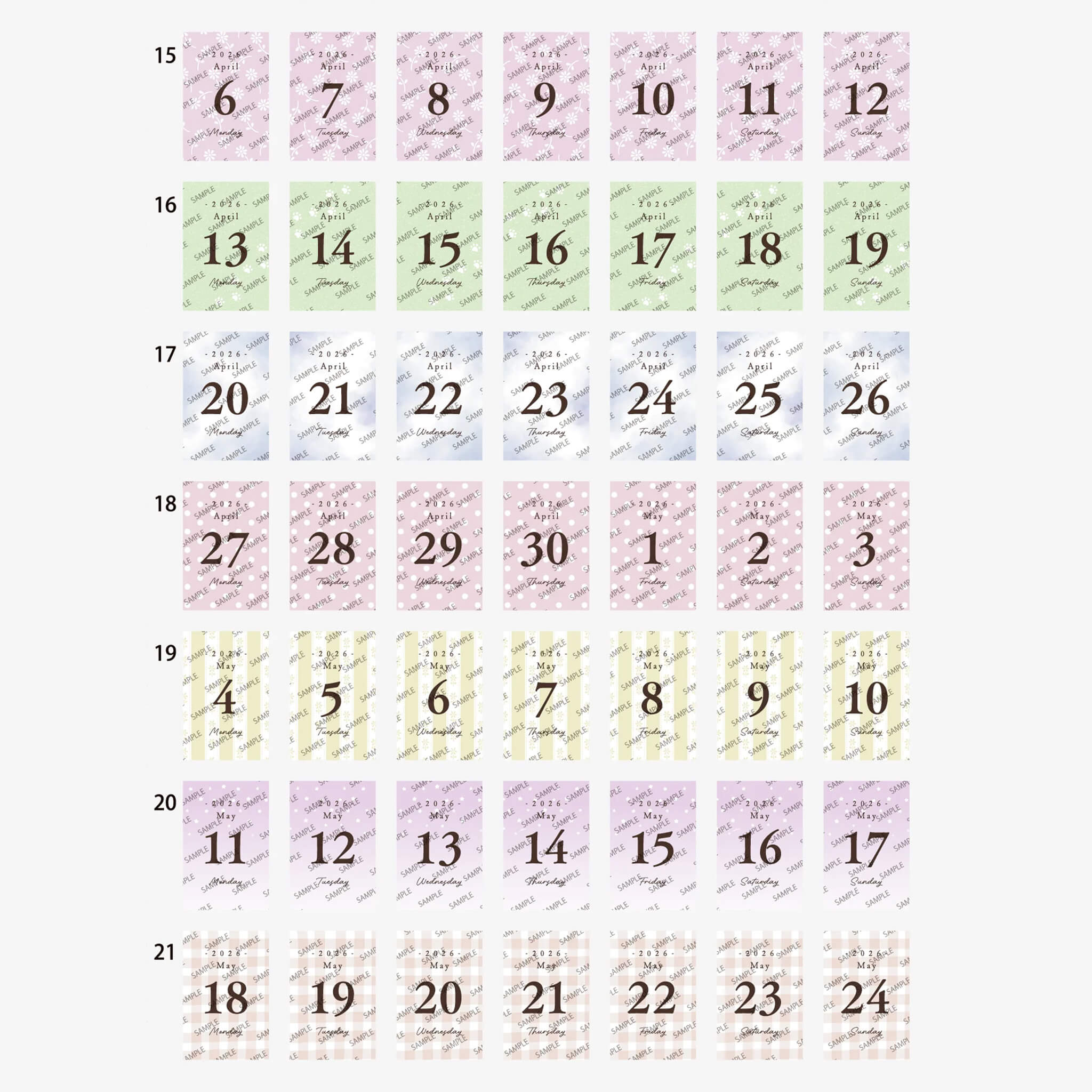 Himekuri 2026 Daily Sticky Calendar - Awairo – Paper Whisper