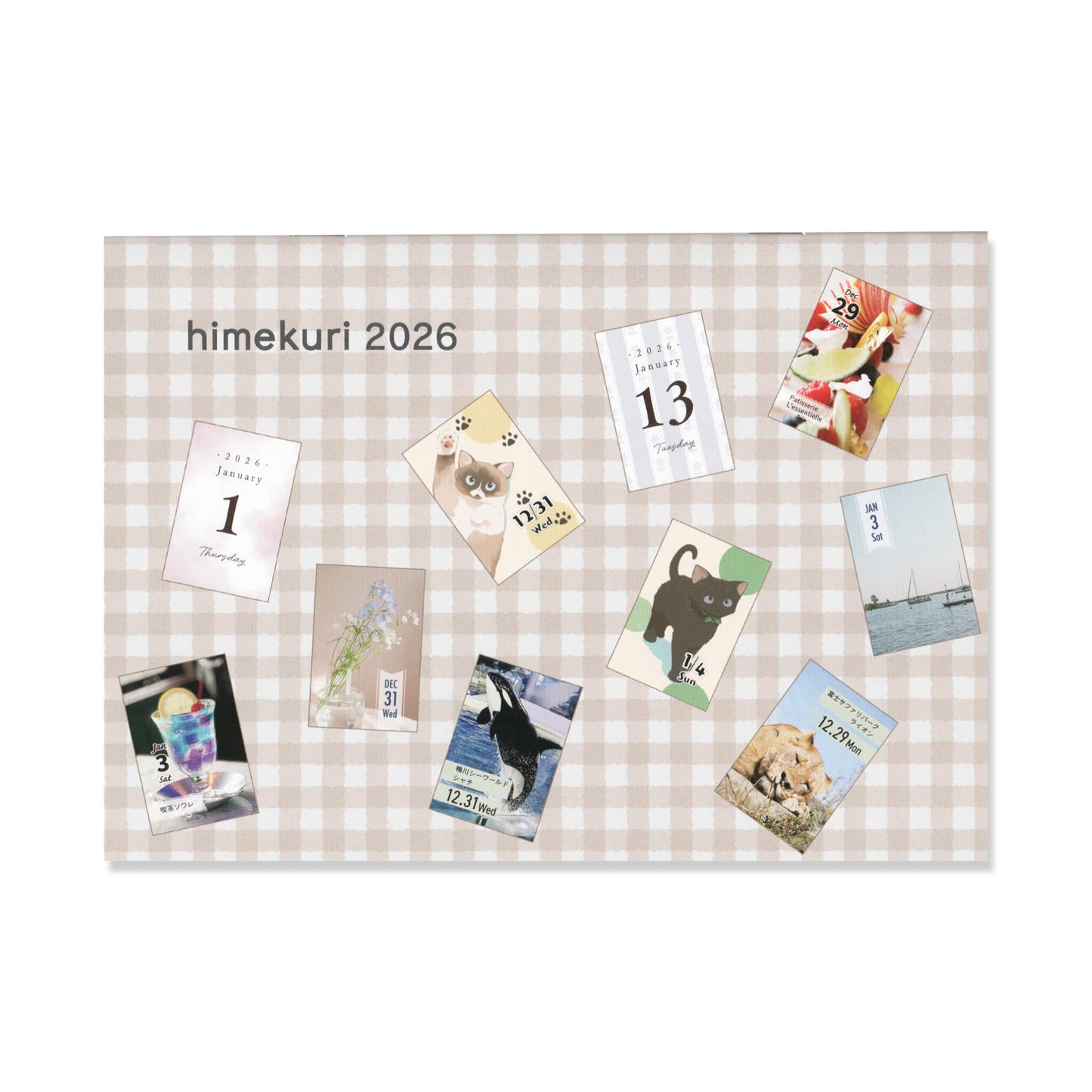 Himekuri 2026 Daily Sticky Calendar - Mini Wall Calendar Mount - 2026 Calendars