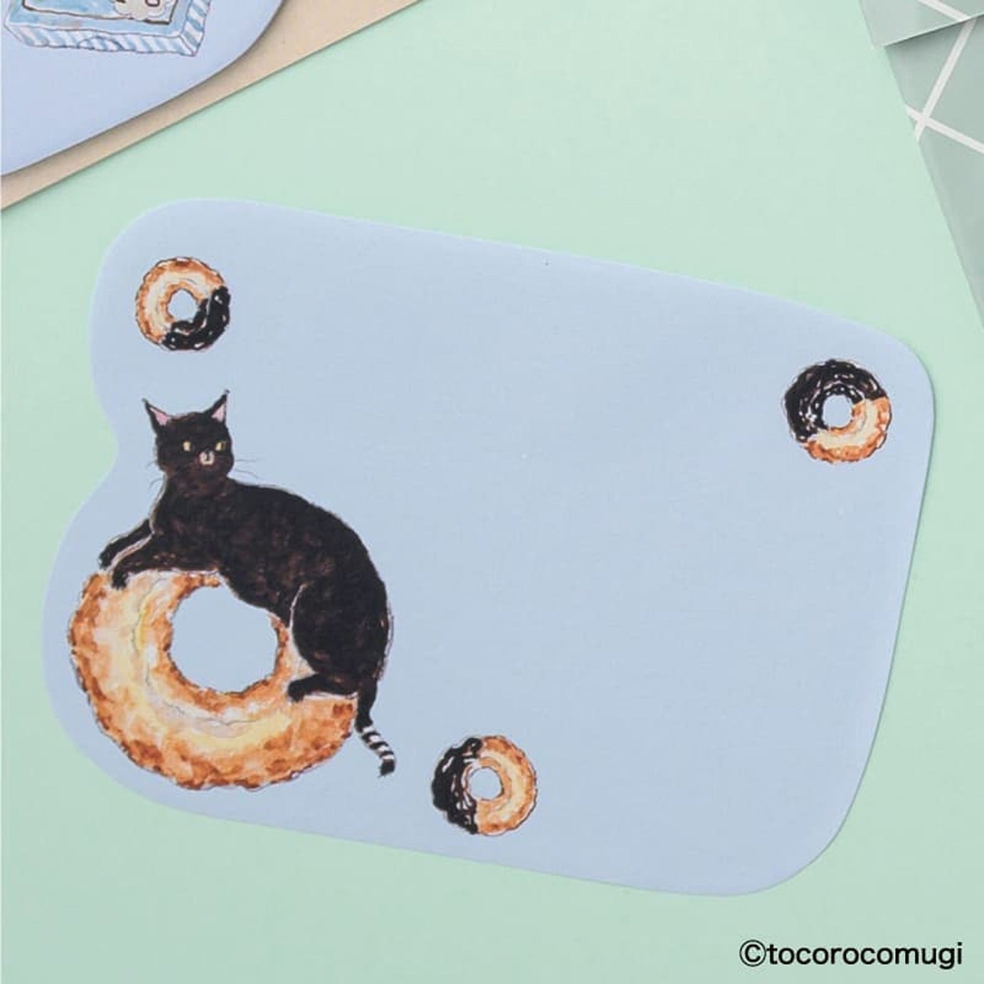 Hisago × Tocoro Comugi Firmly Sticky Notes L Size - Chocolate Donut Cat - Sticky Notes