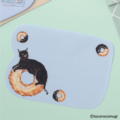 Hisago × Tocoro Comugi Firmly Sticky Notes L Size - Chocolate Donut Cat - Sticky Notes