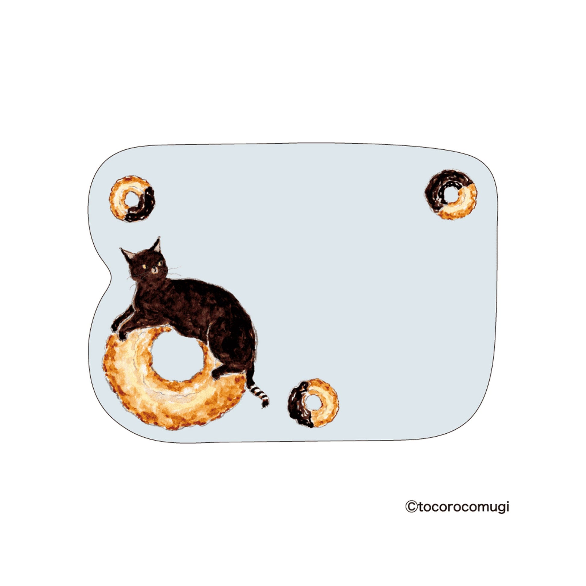Hisago × Tocoro Comugi Firmly Sticky Notes L Size - Chocolate Donut Cat - Sticky Notes