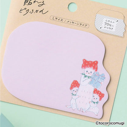Hisago × Tocoro Comugi Firmly Sticky Notes L Size - Strawberry Cat - Sticky Notes