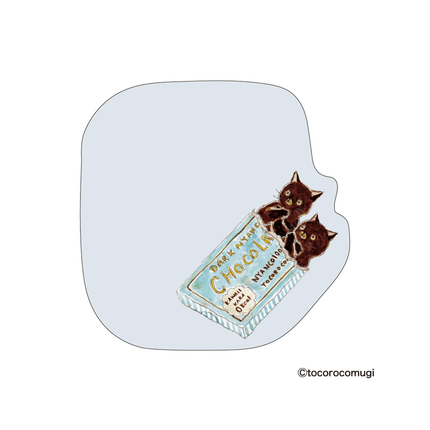 Hisago × Tocoro Comugi Firmly Sticky Notes M Size - Chocolate Bar Cat - Sticky Notes