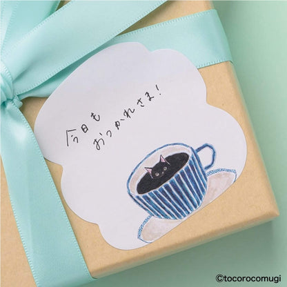 Hisago × Tocoro Comugi Firmly Sticky Notes M Size - Coffee Cat - Sticky Notes