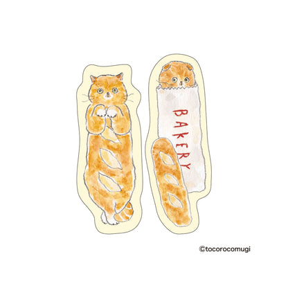Hisago × Tocoro Comugi Firmly Sticky Notes S Size - Bread Cat - Sticky Notes