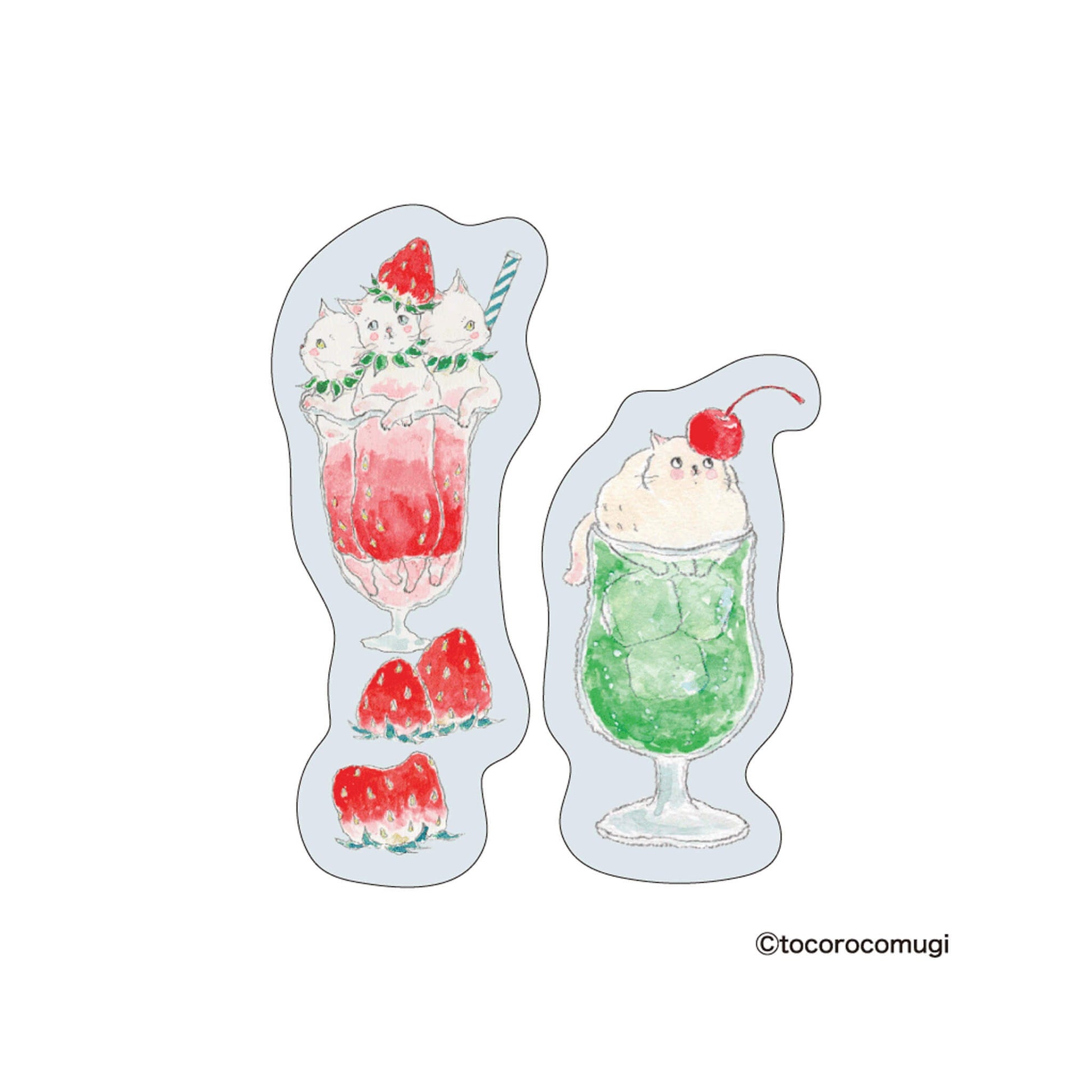 Hisago × Tocoro Comugi Firmly Sticky Notes S Size - Soda Cat - Sticky Notes