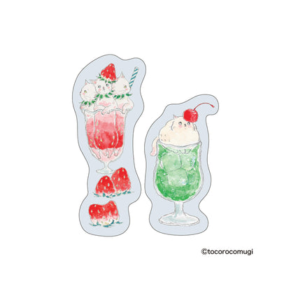 Hisago × Tocoro Comugi Firmly Sticky Notes S Size - Soda Cat - Sticky Notes