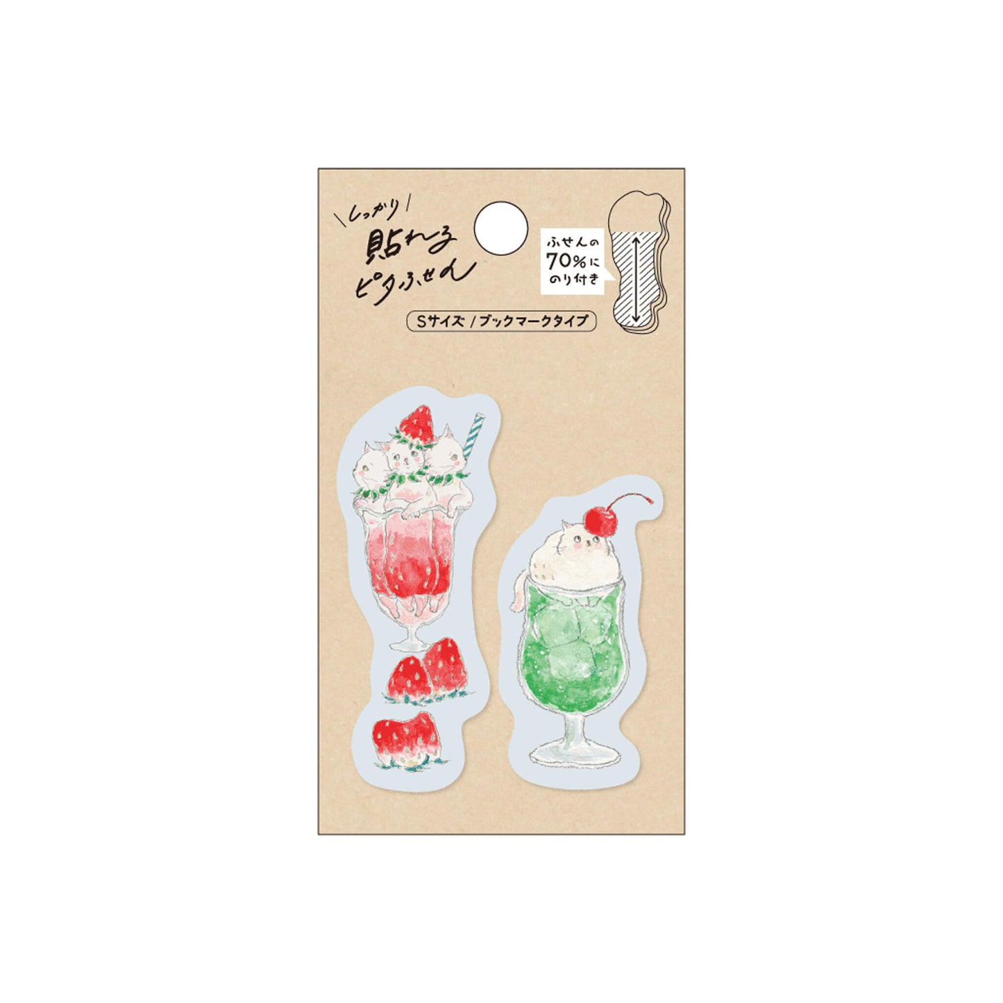 Hisago × Tocoro Comugi Firmly Sticky Notes S Size - Soda Cat - Sticky Notes