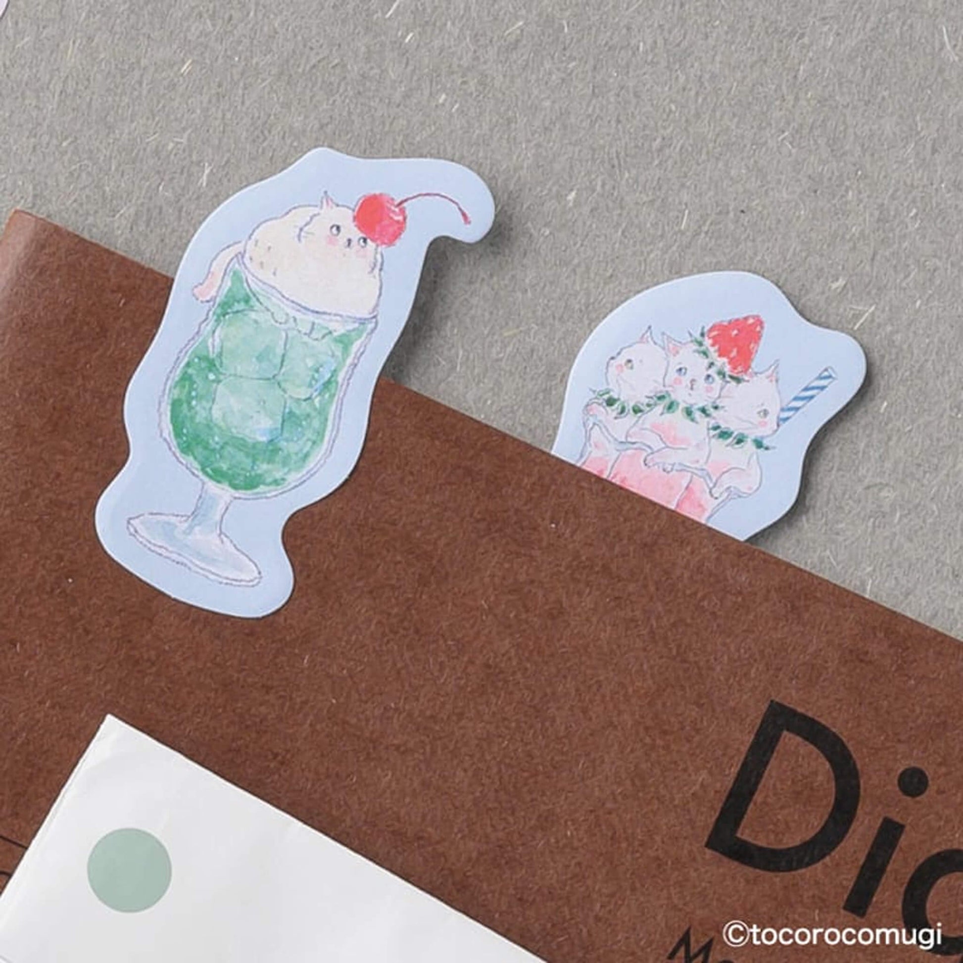 Hisago × Tocoro Comugi Firmly Sticky Notes S Size - Soda Cat - Sticky Notes