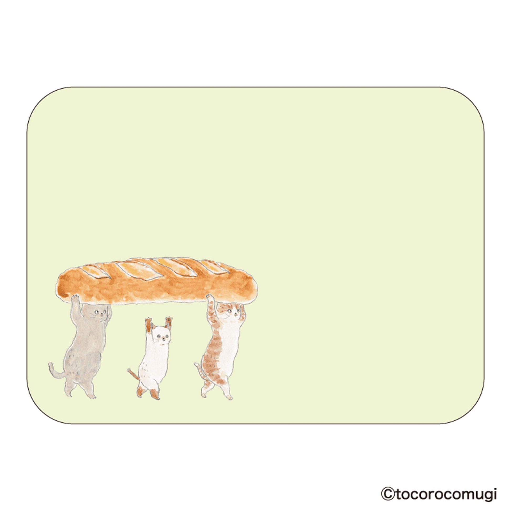 Hisago × Tocoro Comugi Pita Strong-Hold Sticky Notes L - Baguette Cat - Sticky Notes