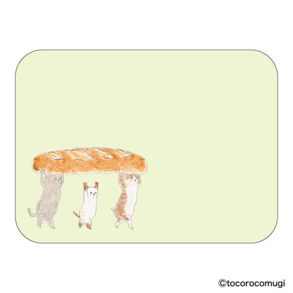 Hisago × Tocoro Comugi Pita Strong-Hold Sticky Notes L - Baguette Cat - Sticky Notes