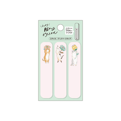 Hisago × Tocoro Comugi Pita Strong-Hold Sticky Notes S - Flower Fairy Cat - Sticky Bookmarks