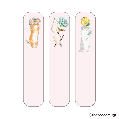 Hisago × Tocoro Comugi Pita Strong-Hold Sticky Notes S - Flower Fairy Cat - Sticky Bookmarks