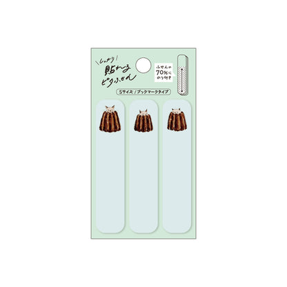 Hisago × Tocoro Comugi Pita Strong-Hold Sticky Notes S - Hide-and-Seek Canelé Cat - Sticky Bookmarks