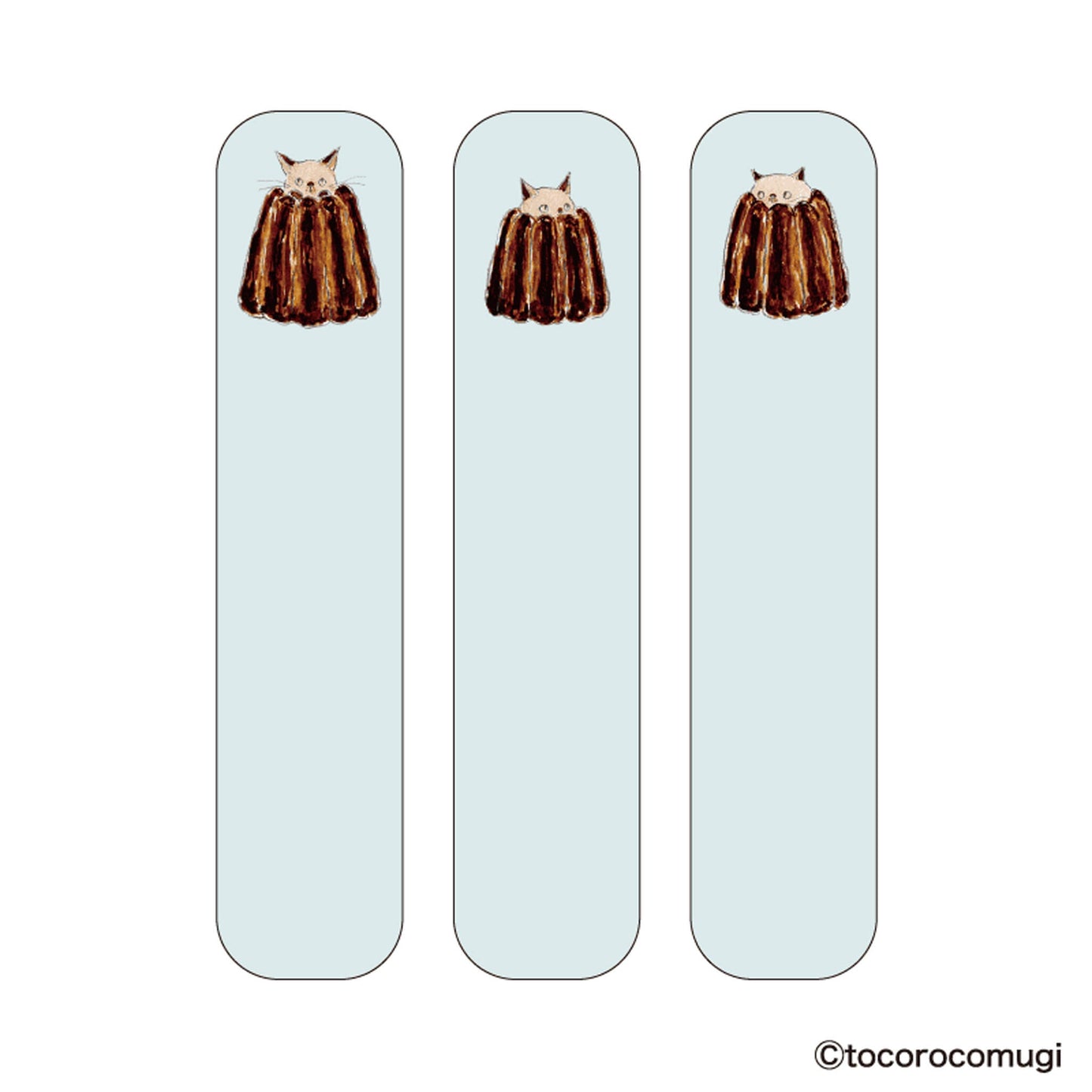 Hisago × Tocoro Comugi Pita Strong-Hold Sticky Notes S - Hide-and-Seek Canelé Cat - Sticky Bookmarks
