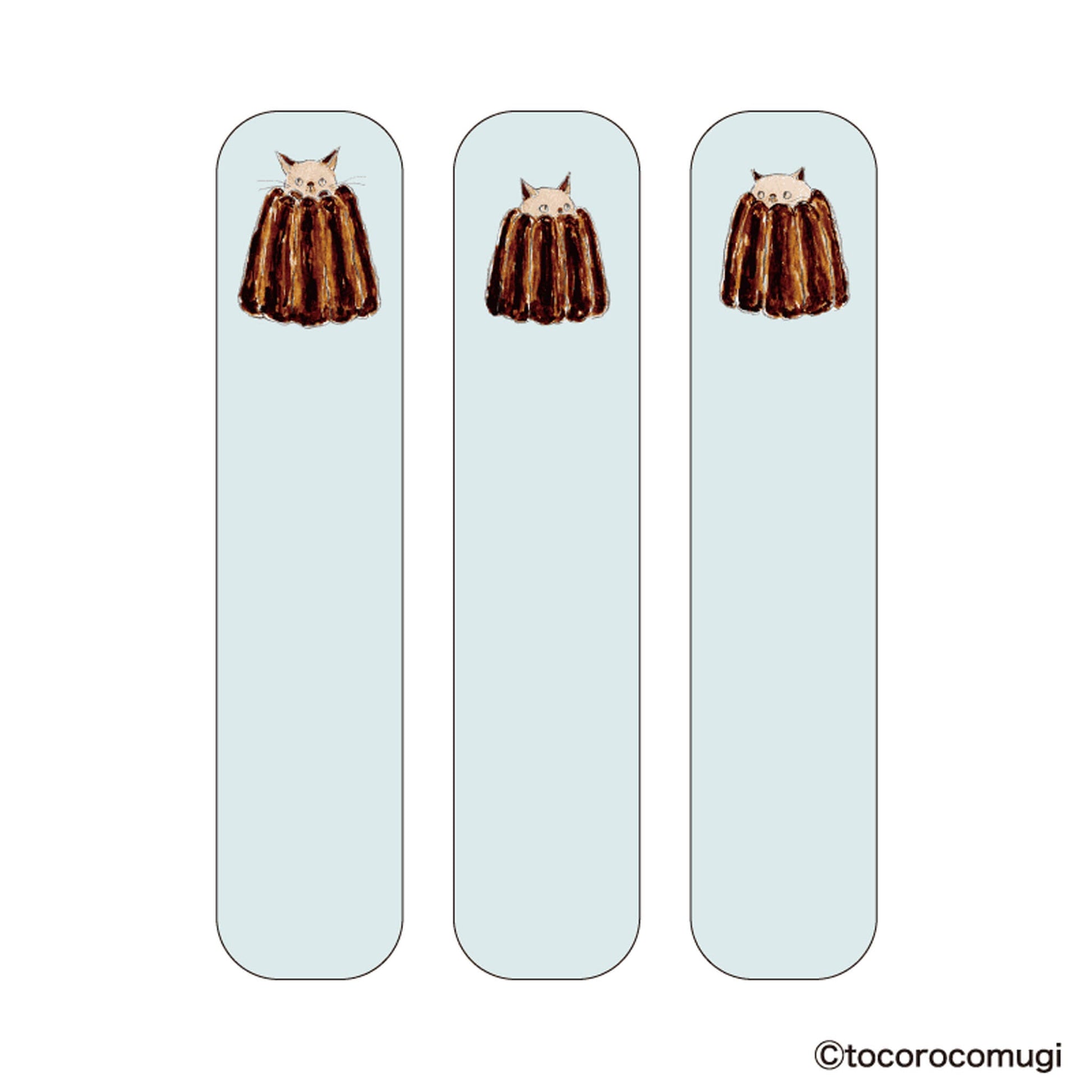 Hisago × Tocoro Comugi Pita Strong-Hold Sticky Notes S - Hide-and-Seek Canelé Cat - Sticky Bookmarks