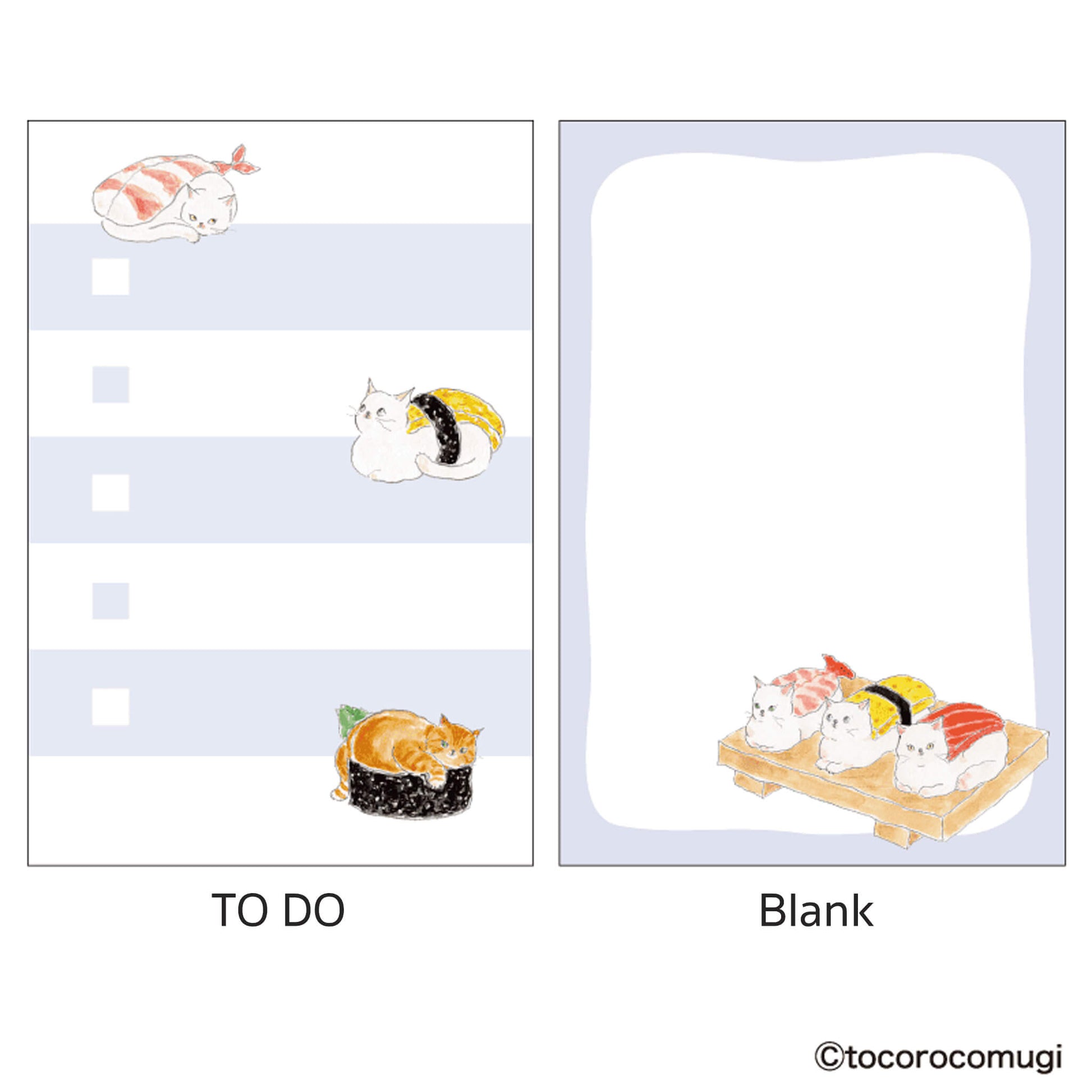 Hisago × Tocoro Comugi Standing Sticky Notes Big - Mouthwatering Sushi Cat - Sticky Notes