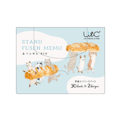 Hisago × Tocoro Comugi Standing Sticky Notes Big - Teku Teku Bakery Cat - Sticky Notes