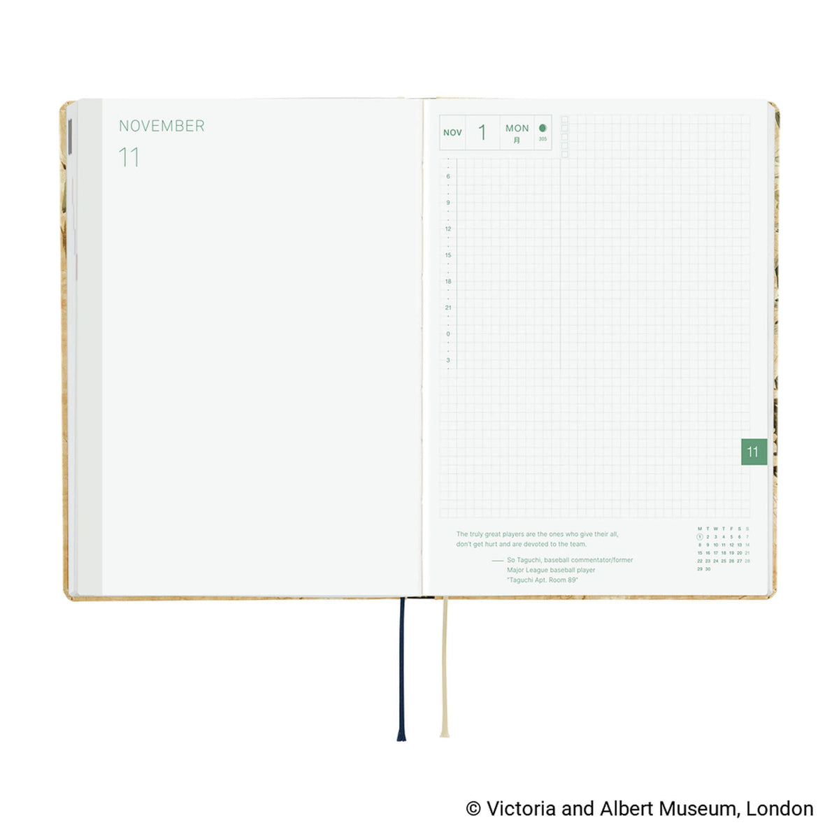 Hobonichi Techo HON A5 2027 - V&A Series: Vine - 2027 Planners & Diaries