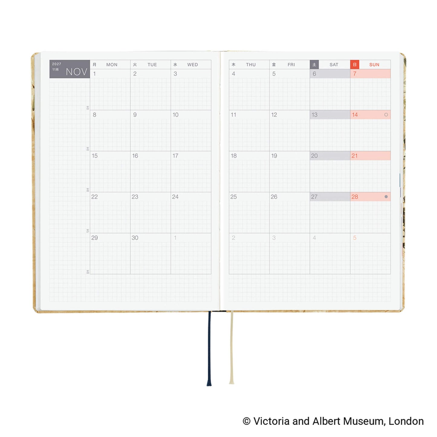 Hobonichi Techo HON A5 2027 - V&A Series: Vine - 2027 Planners & Diaries