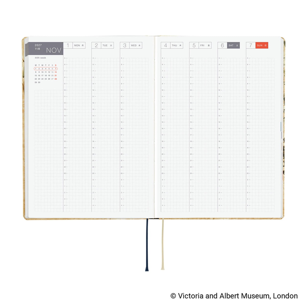 Hobonichi Techo HON A5 2027 - V&A Series: Vine - 2027 Planners & Diaries