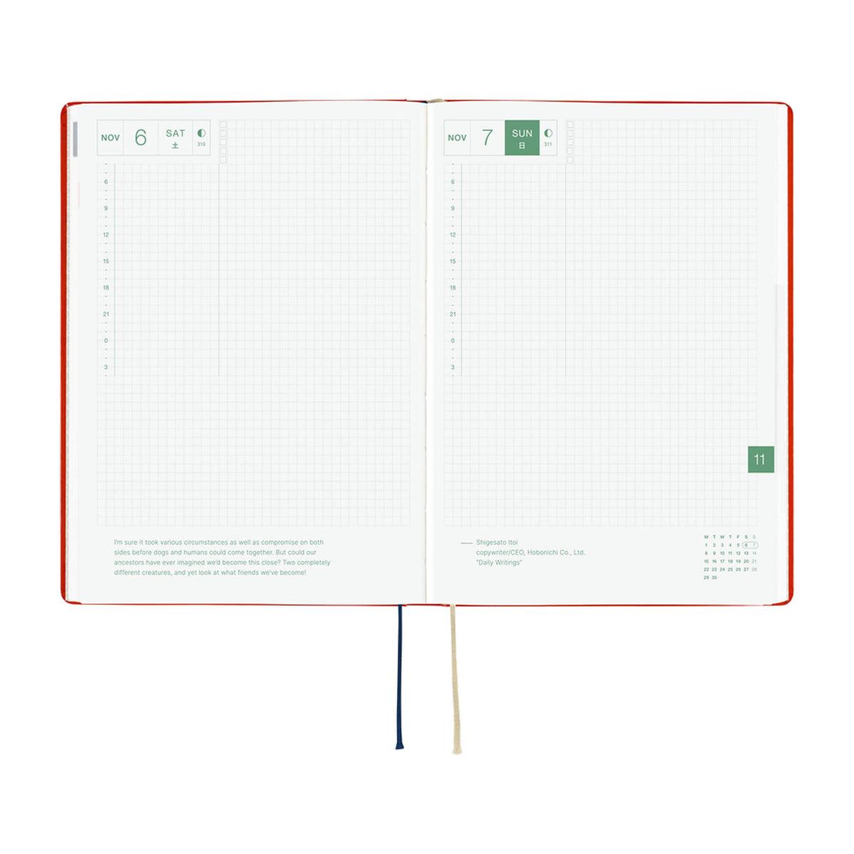 Hobonichi Techo HON A5 2027 - Yumi Kitagishi: White Cat and Rabbit’s Tea Room - 2027 Planners & Diaries