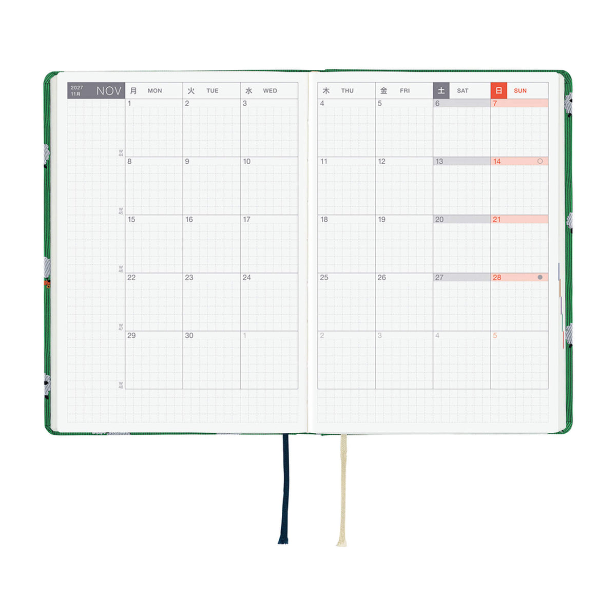Hobonichi Techo HON A6 2027 - Bow & Tie: Sheep Sheep Sheep - 2027 Planners & Diaries