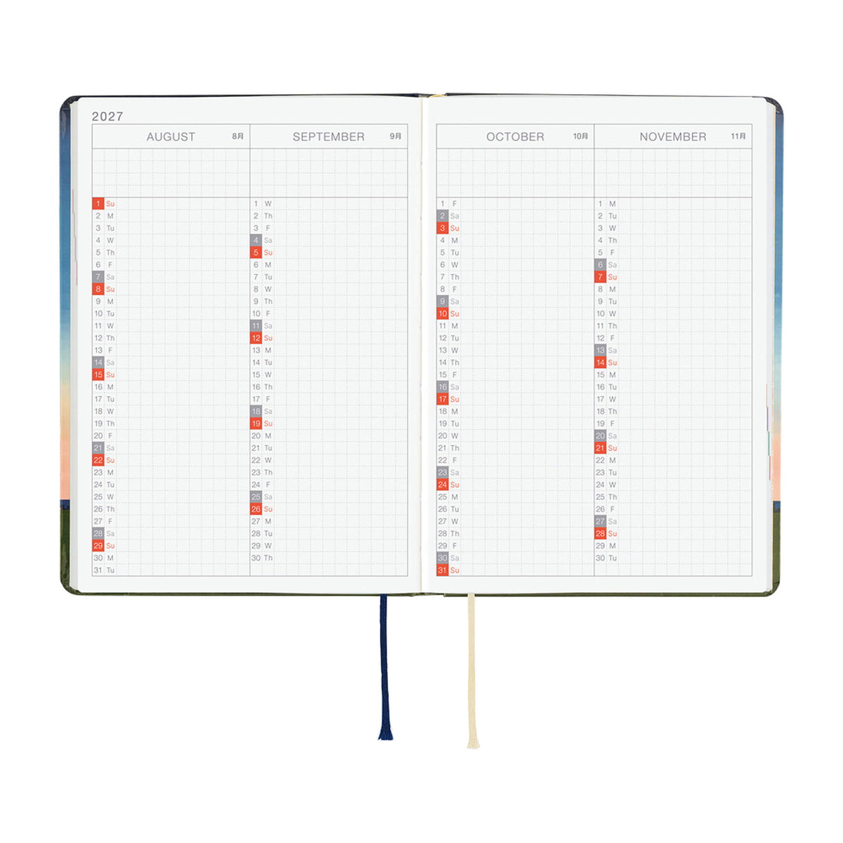 Hobonichi Techo HON A6 2027 - Hiroko Kubota: String Telephone Until the Moon is Full - 2027 Planners & Diaries