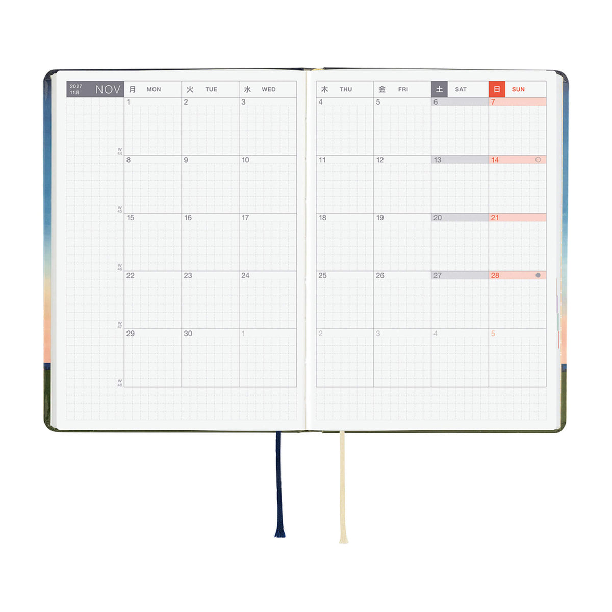 Hobonichi Techo HON A6 2027 - Hiroko Kubota: String Telephone Until the Moon is Full - 2027 Planners & Diaries