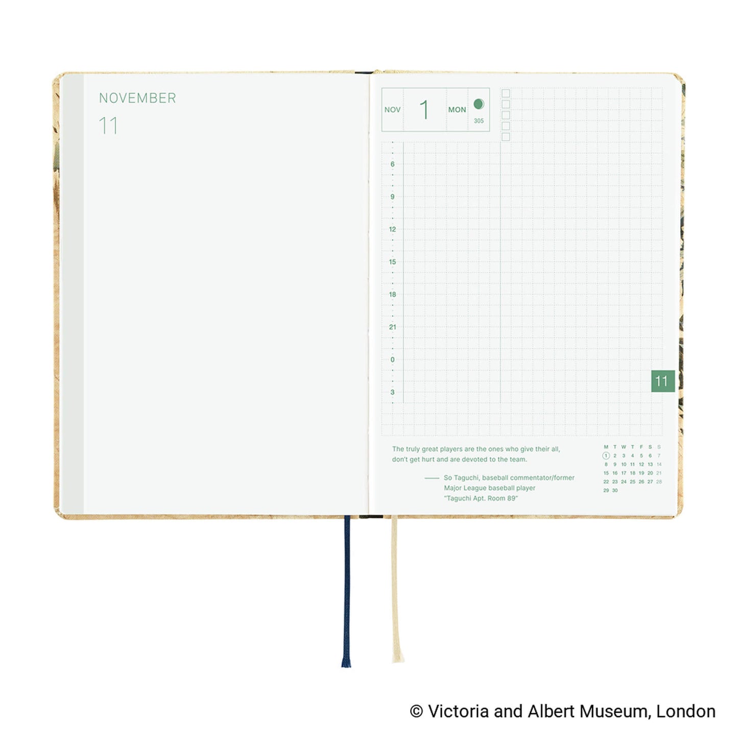 Hobonichi Techo HON A6 2027 - V&A Series: Vine - 2027 Planners & Diaries