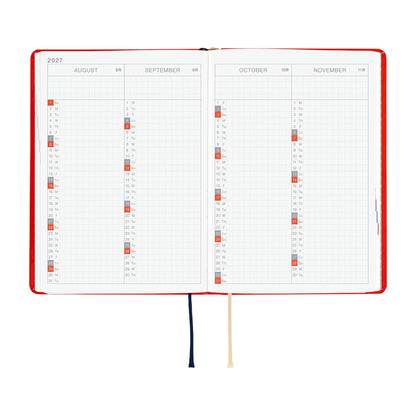 Hobonichi Techo HON A6 2027 - Yumi Kitagishi: White Cat and Rabbit’s Tea Room - 2027 Planners & Diaries