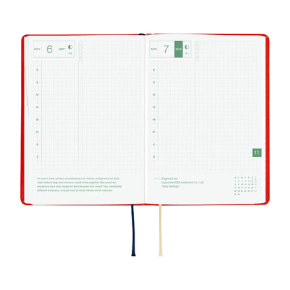 Hobonichi Techo HON A6 2027 - Yumi Kitagishi: White Cat and Rabbit’s Tea Room - 2027 Planners & Diaries