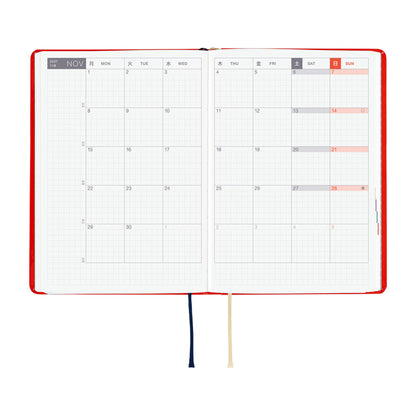 Hobonichi Techo HON A6 2027 - Yumi Kitagishi: White Cat and Rabbit’s Tea Room - 2027 Planners & Diaries