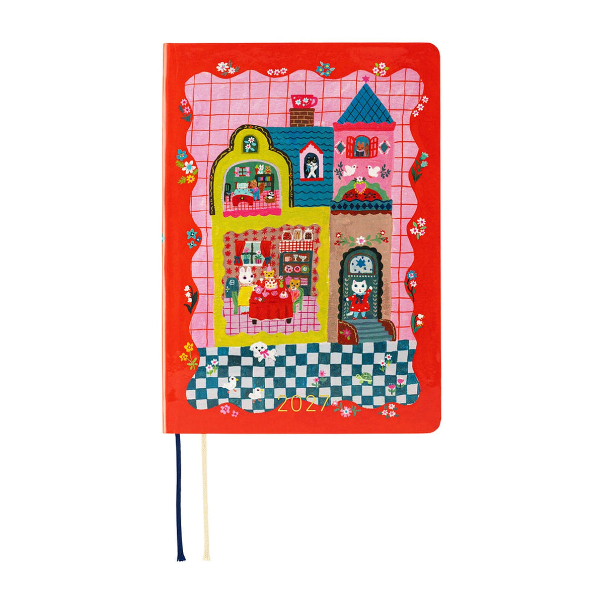 Hobonichi Techo HON A6 2027 - Yumi Kitagishi: White Cat and Rabbit’s Tea Room - 2027 Planners & Diaries