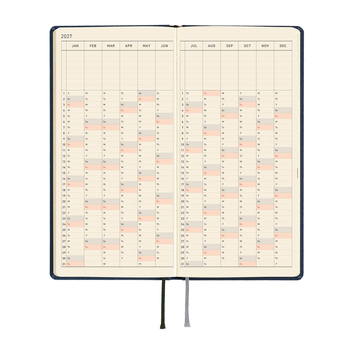 Hobonichi Techo Weeks 2027 - Colors: Midnight Blue - 2027 Planners & Diaries