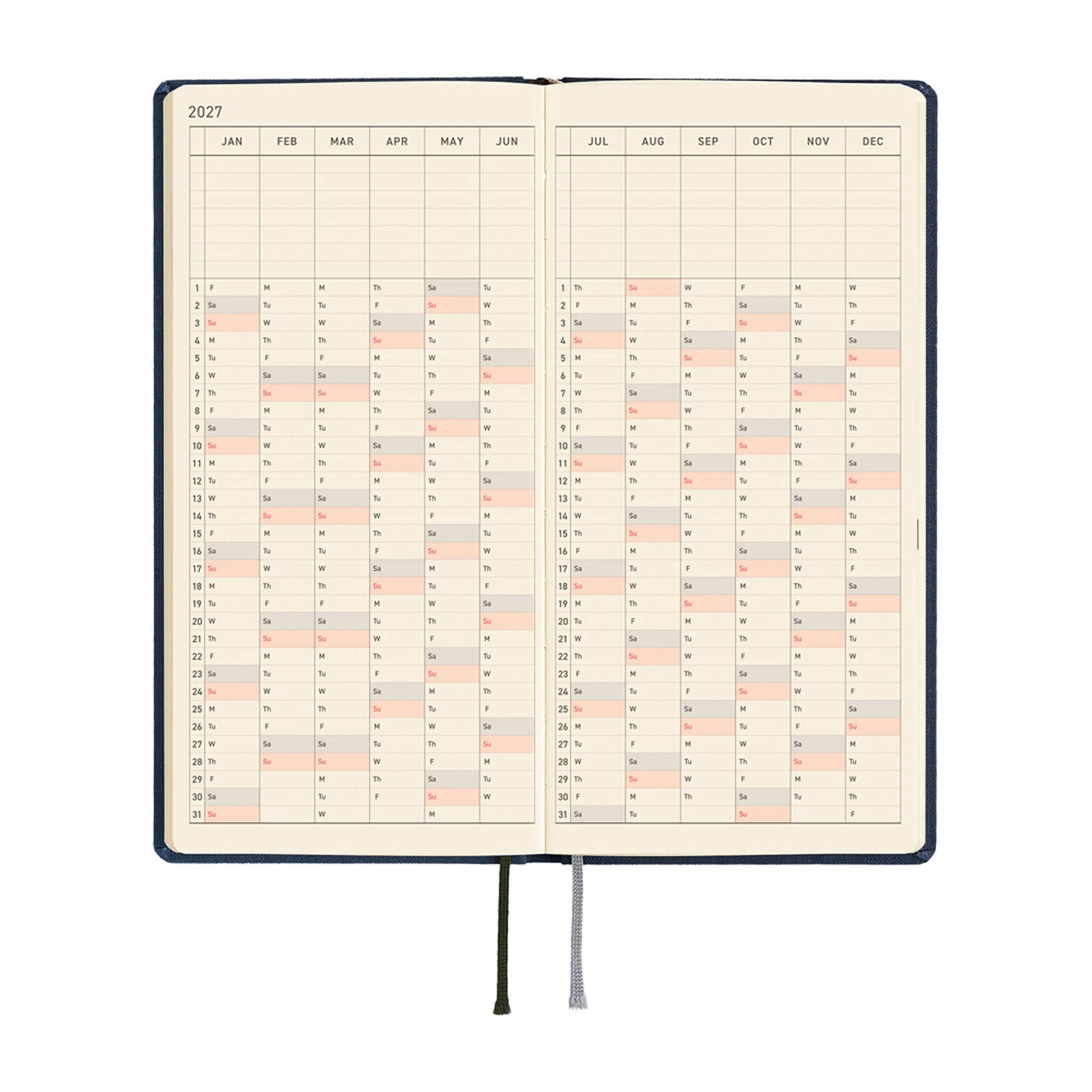 Hobonichi Techo Weeks 2027 - Colors: Midnight Blue - 2027 Planners & Diaries