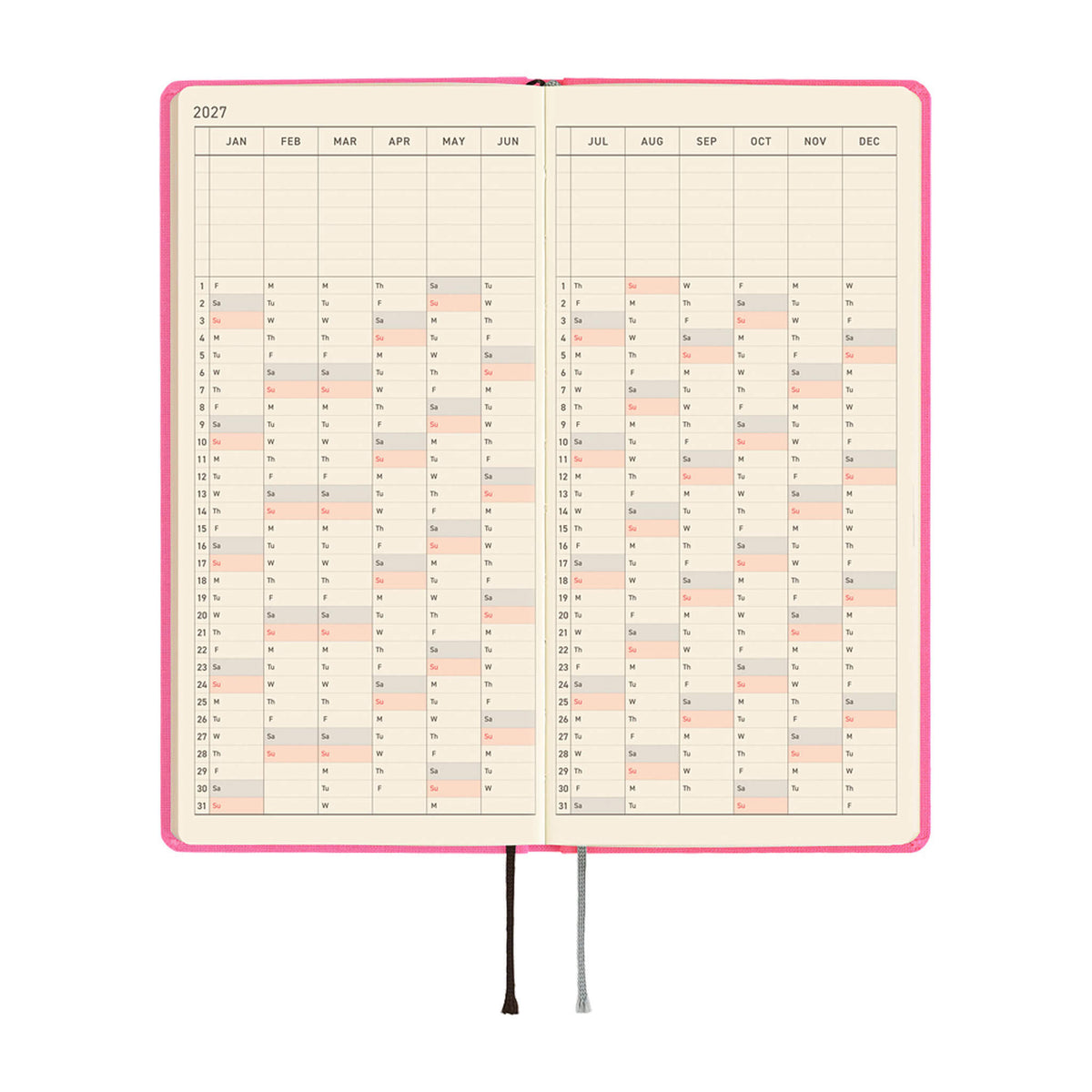 Hobonichi Techo Weeks 2027 - Colors: Pink Sapphire - 2027 Planners & Diaries