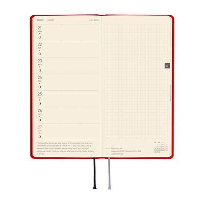 Hobonichi Techo Weeks 2027 - Colors: Poppy Red - 2027 Planners & Diaries