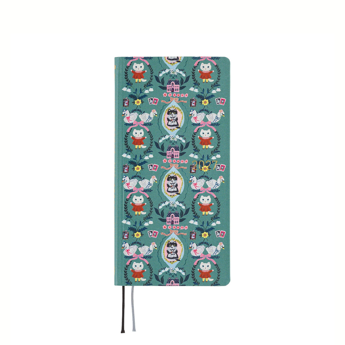 Hobonichi Techo Weeks 2027 - Yumi Kitagishi: White Cat Wallpaper - 2027 Planners & Diaries