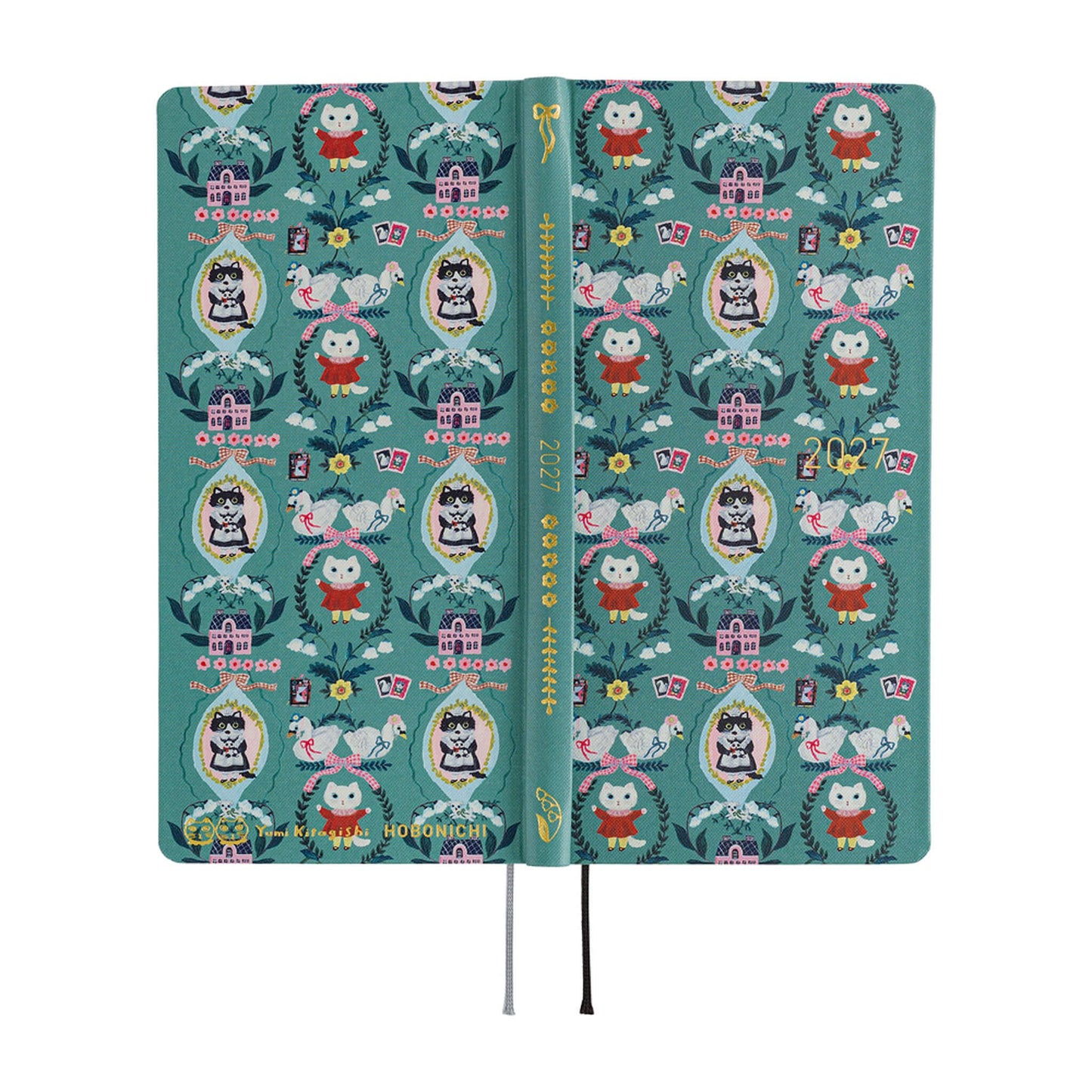 Hobonichi Techo Weeks 2027 - Yumi Kitagishi: White Cat Wallpaper - 2027 Planners & Diaries