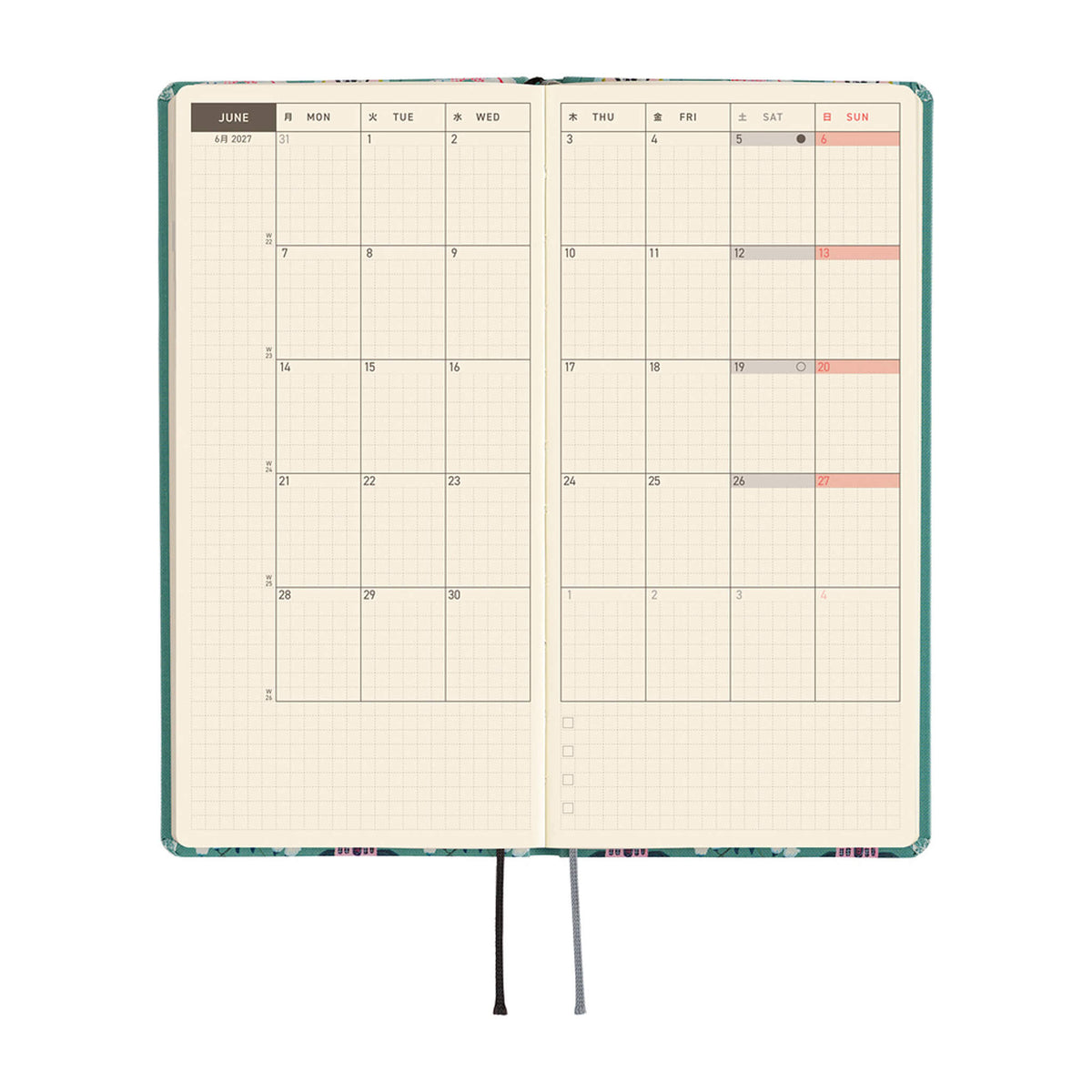 Hobonichi Techo Weeks 2027 - Yumi Kitagishi: White Cat Wallpaper - 2027 Planners & Diaries