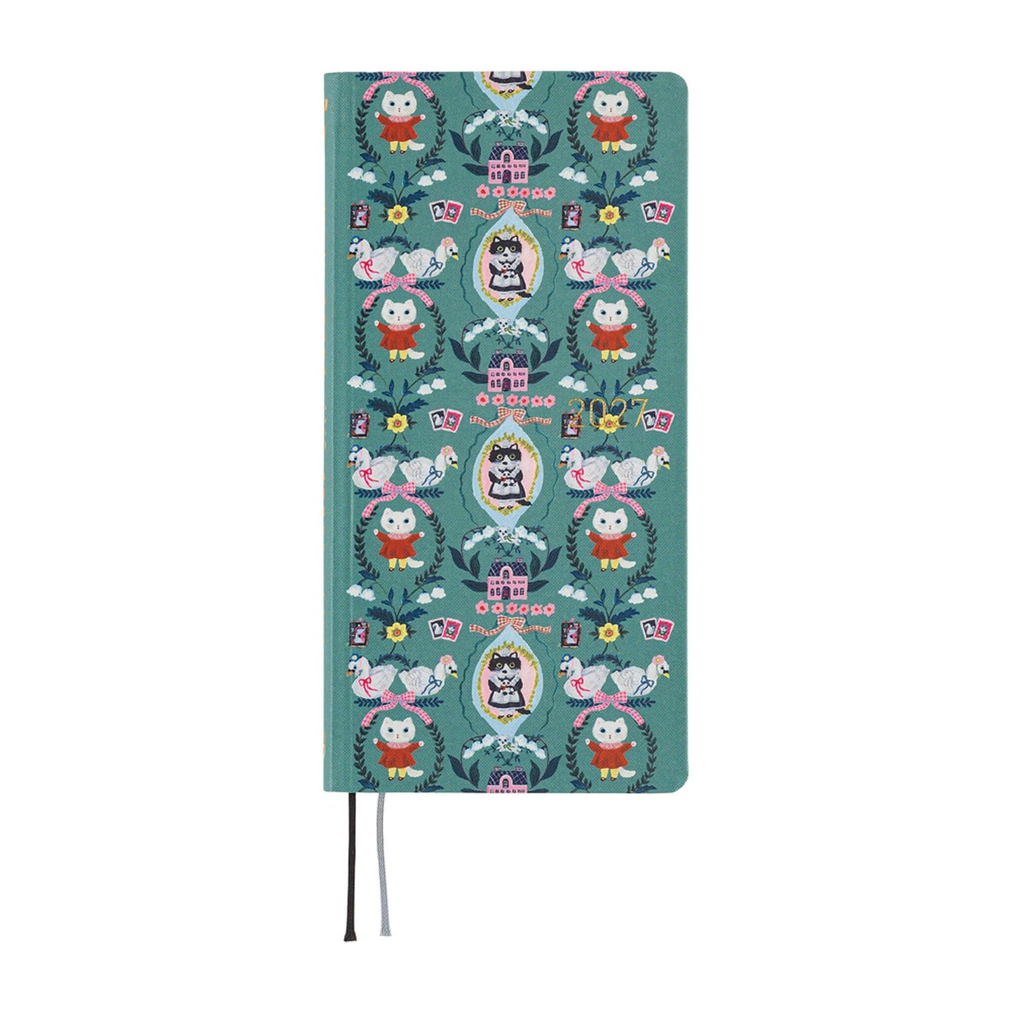 Hobonichi Techo Weeks 2027 - Yumi Kitagishi: White Cat Wallpaper - 2027 Planners & Diaries