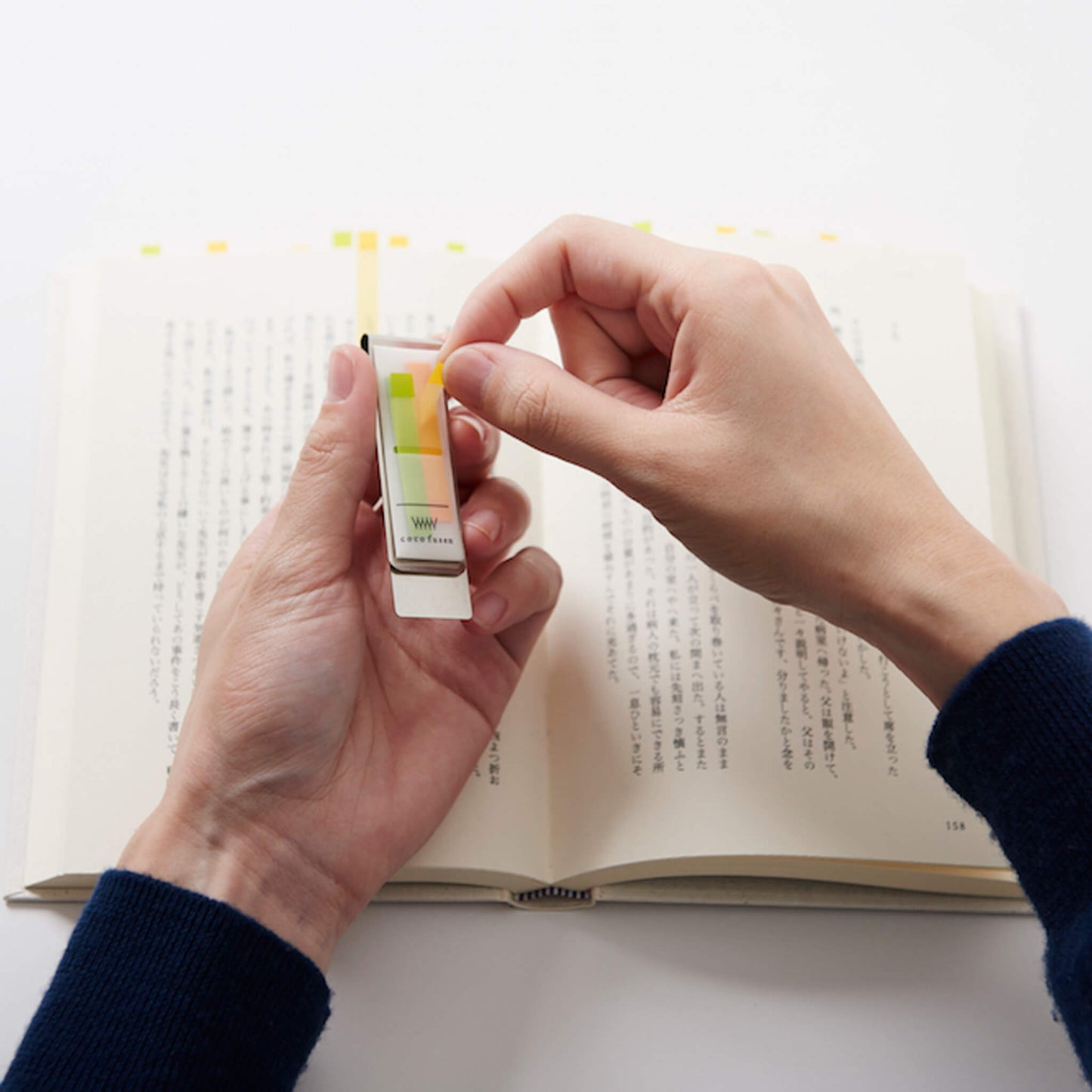 Kanmido Clip Coco Fusen Sticky Notes M - Mustard - Clip-on Sticky Notes