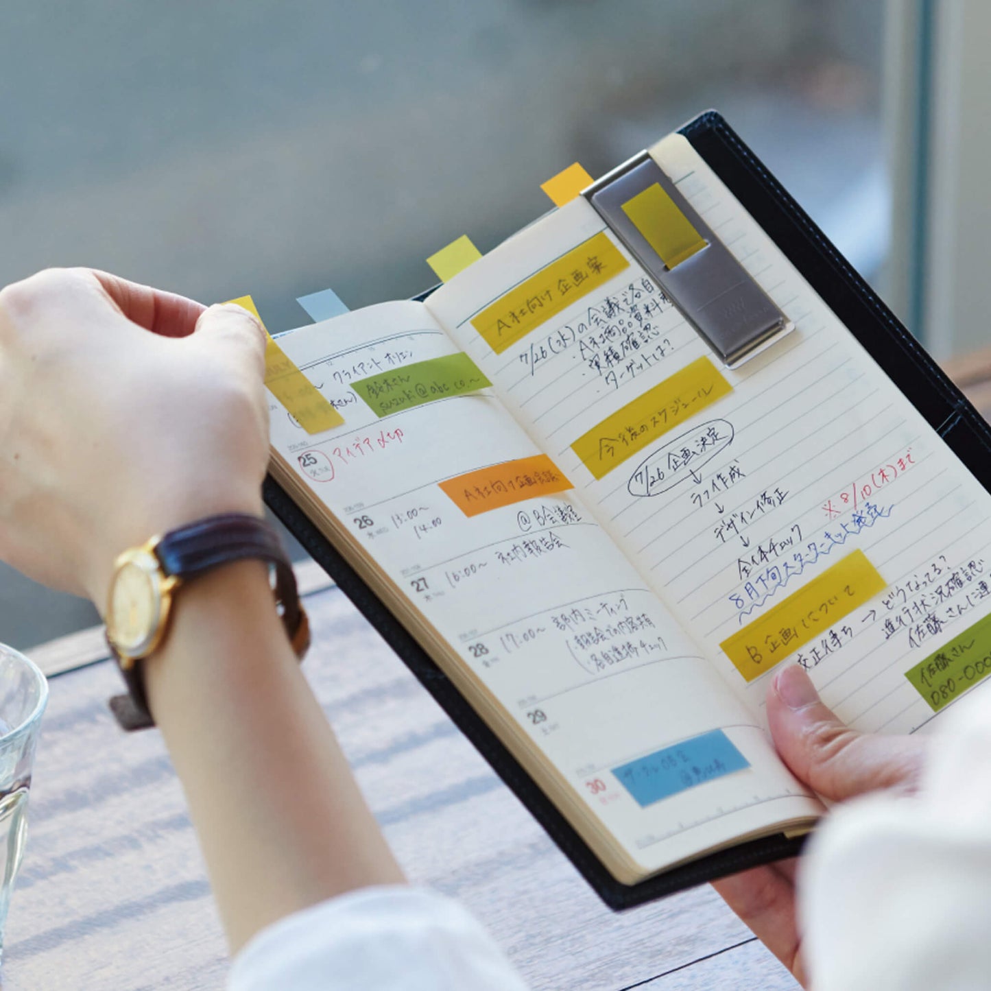 Kanmido Clip Coco Fusen Sticky Notes M - Mustard - Clip-on Sticky Notes